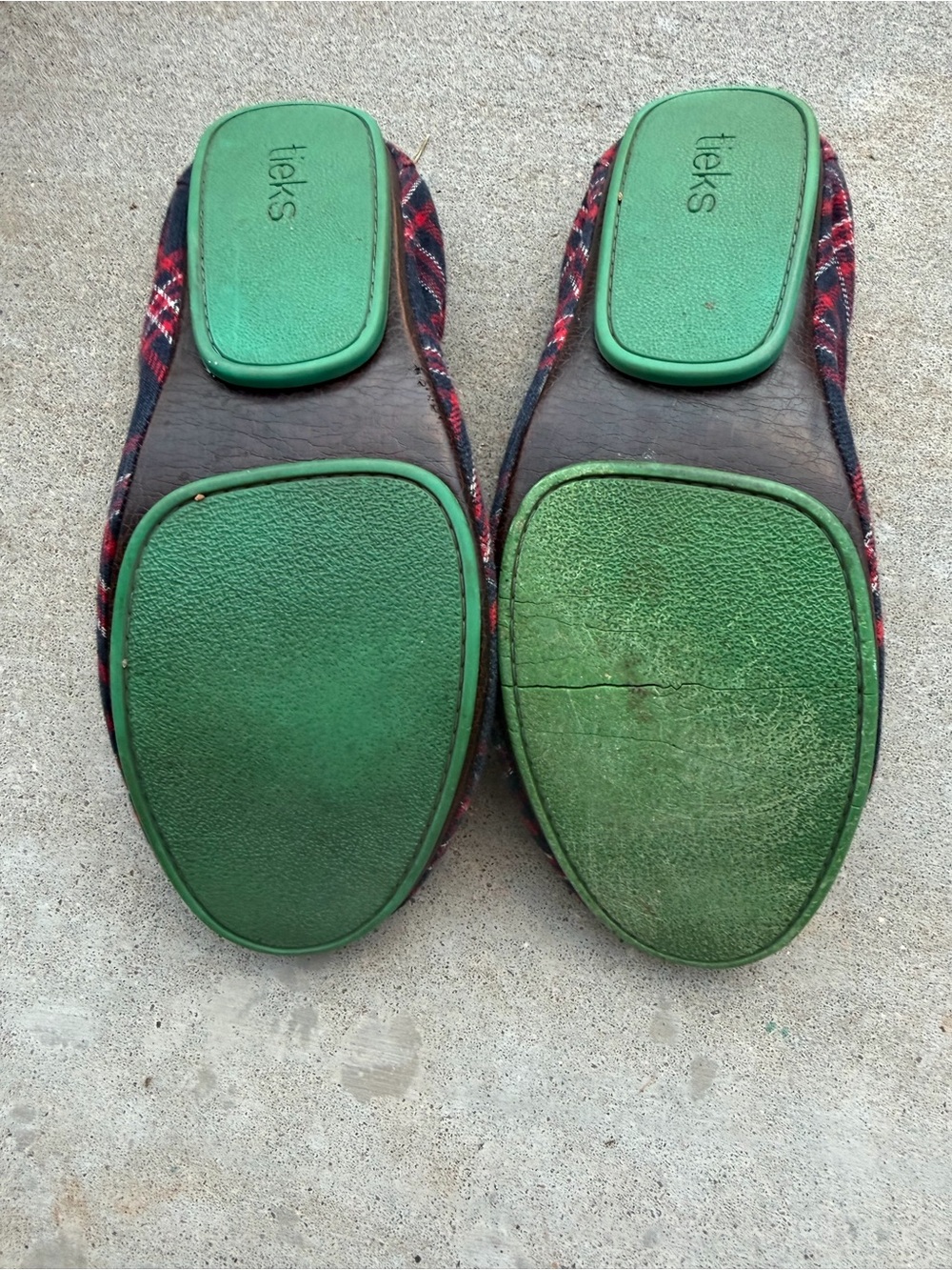 Tieks Heritage Plaid Ballet Flats Fold Up Shoes Travel Red Blue Sz 9 - Picture 5 of 9